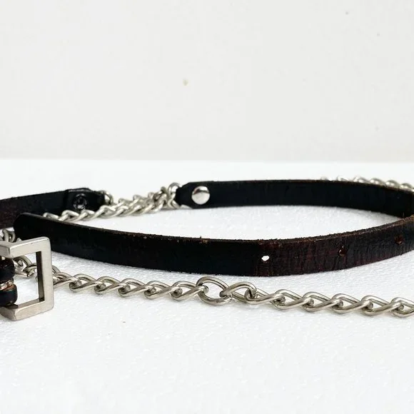 VINTAGE LEATHER AND CHAIN BELT - Picture 4 of 6